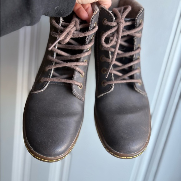 Dr Martens Maelly Brown Leather Ankle Boots Womens Size 7 Padded Collar Doc - Picture 7 of 10